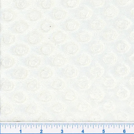 white, Softee Dot Plush Polar Fabric