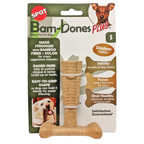 Bam-Bones Plus T Bone Dog Chew Toy for Moderate to Aggressive Chewers
