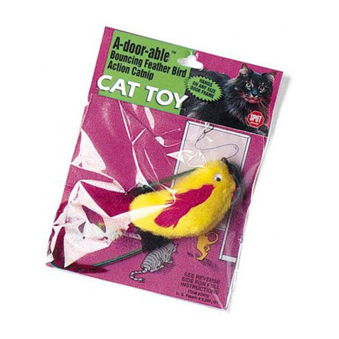 a-Door-Able Plush Bird Cat Toy Bouncing Multi-Color 4.5 in