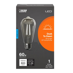 Daylight 60W Dusk to Dawn ST19 LED Light Bulb ST19C9