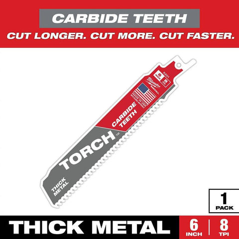 Sawzall Torch 7 Tpi 6  Carbide Blades - 1Pk