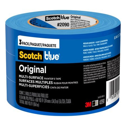 Scotch Blue Painter's Tape 0.94 in. X 60 Yd. 3 Pack Original Multi-Surface