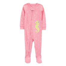 Seahorse Toddler Girl's Fleece Footie Pajamas