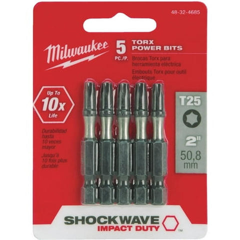 Shockwave 2  Impact Torx T25 Power Bits (5Pk)