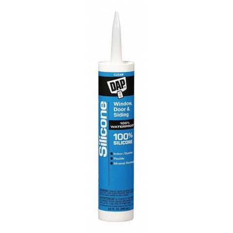 Silicone Rubber Sealant, Clear, 9.8-Oz