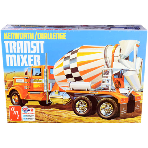 Model Truck Kit Kenworth Challenge Transit Cement Mixer Truck AMT1215