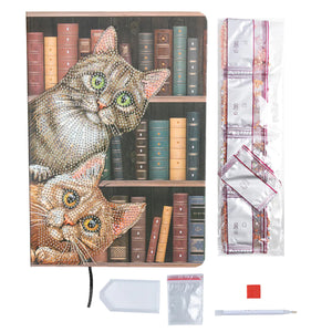 Cats in the Library Crystal Art Notebook Kit CA-60176 Contents