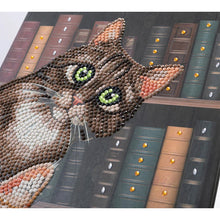 Cats in the Library Crystal Art Notebook Kit CA-60176 Close-up