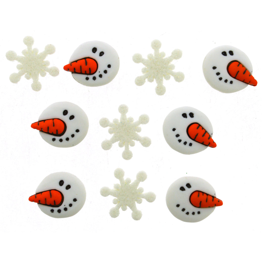 Holiday snowmen face buttons