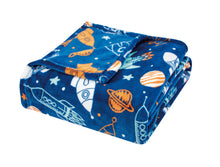 Space Adventure Throw Blanket folded