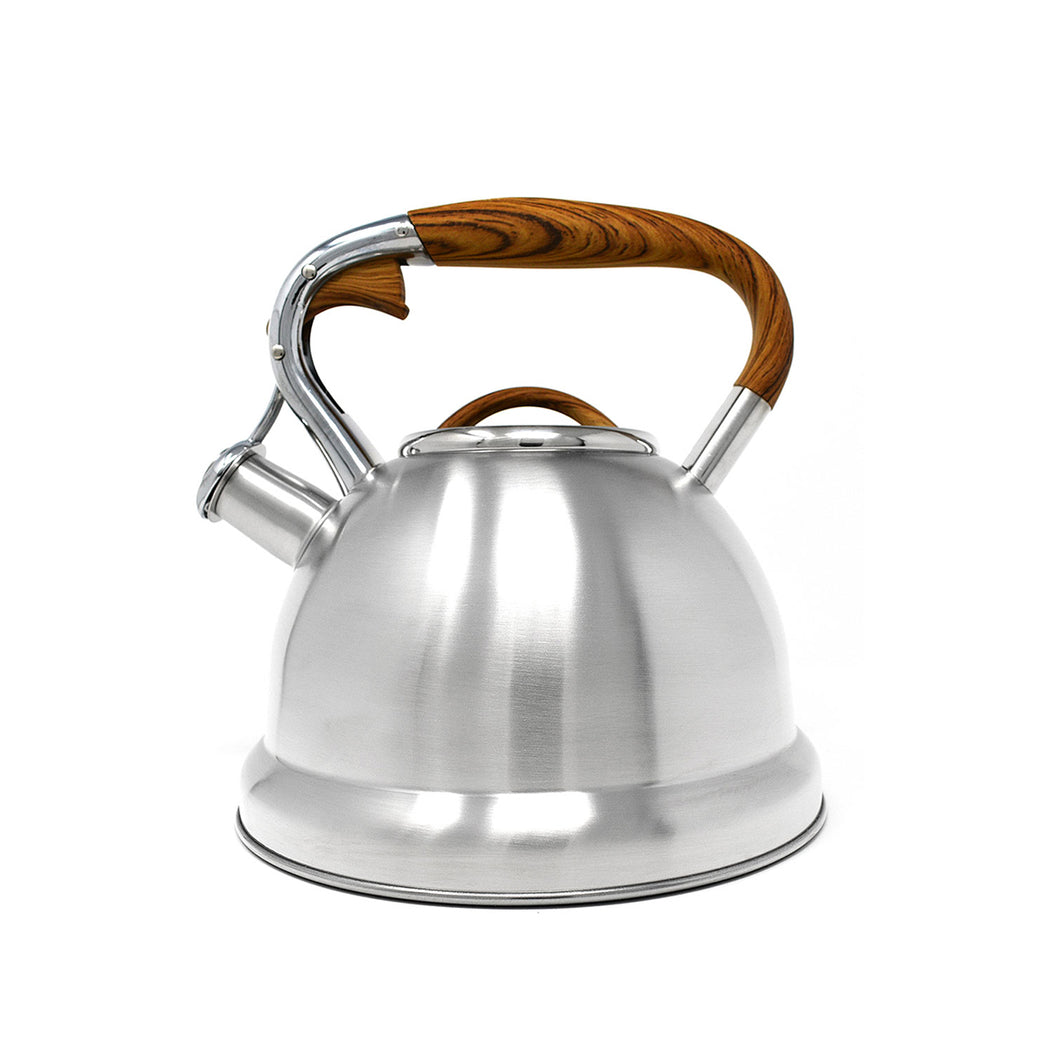 Stainless Steel and Wood Whistling Tea Kettle 5633