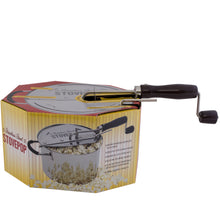 Stovetop popcorn maker in box.