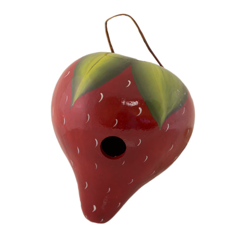Smucker gourd strawberry gourd birdhouse.