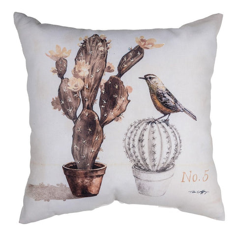 Succulents and Bird Climaweave Pillow SLSUCB