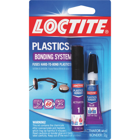 Super Glue Plastics Bonding System 0.14 Oz Activator Stick + 0.07 Oz Glue Tube Clear Kit