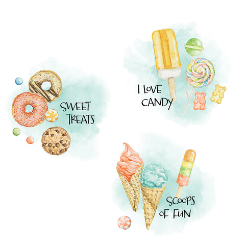 Printed Sweet Treats Handkerchiefs Set of 3 CH1514