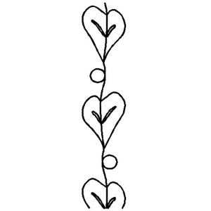 2" Heart Vine Border Quilting Stencil TB027