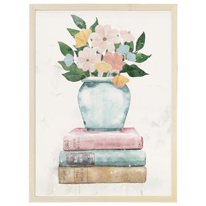 Flower Vase Books Thin Framed Art TFR1102
