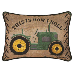 This is How I Roll John Deere Tractor Pillow THTHRL