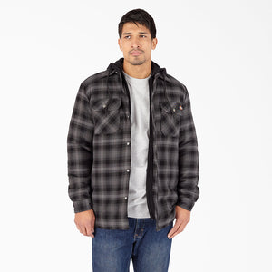 Men's Water Repellent Flannel Hooded Shirt Jacket TJ211