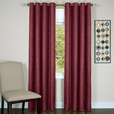Burgundy drape.