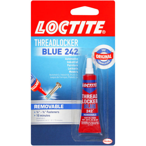 Threadlocker Blue 242 Adhesive 0.2 Fl Oz Tube