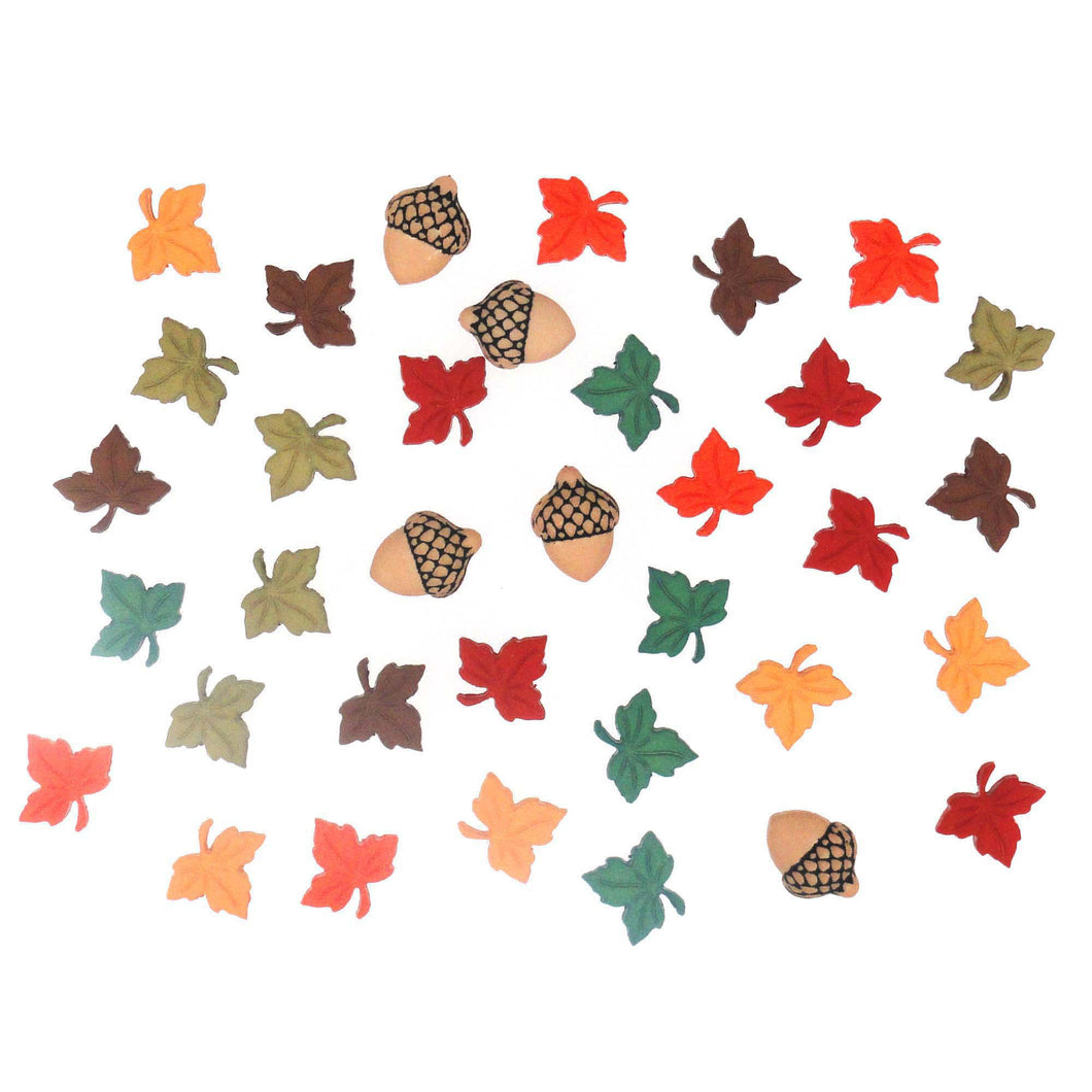 Assortment of tiny fall buttons.