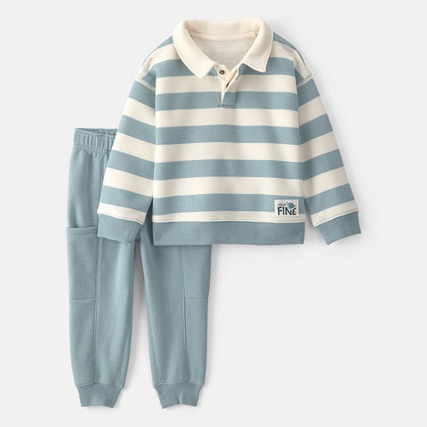 Toddler Boy's 2-Piece Football Fleece Henley Top & Pants Set 2V950210