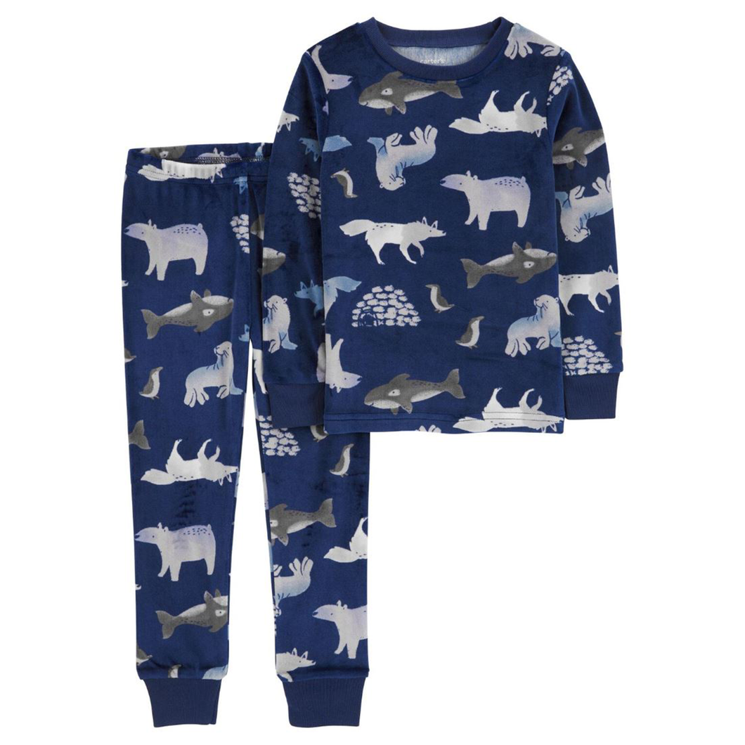 Toddler Boys' 2-Piece Arctic Animals Fleece Pajamas