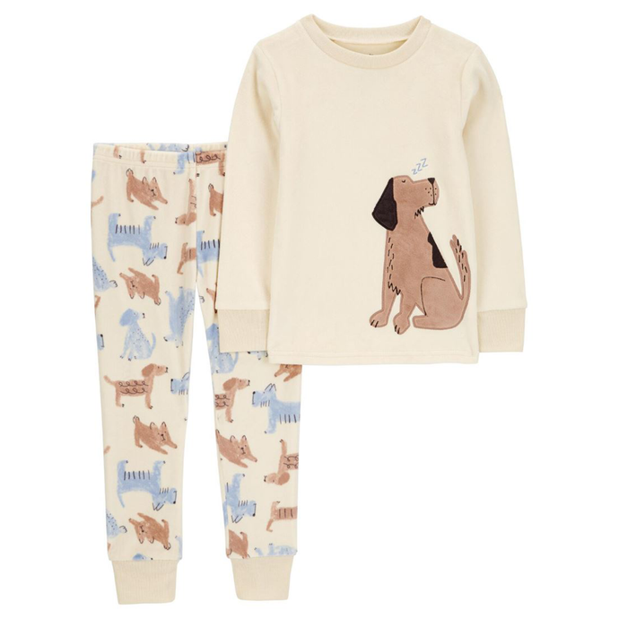 Toddler Boys' 2-Piece Dog Fleece Pajama Set 2R936510