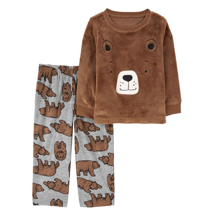 Toddler Boys' 2-Piece Fuzzy Velboa Bear Pajamas 2R500110