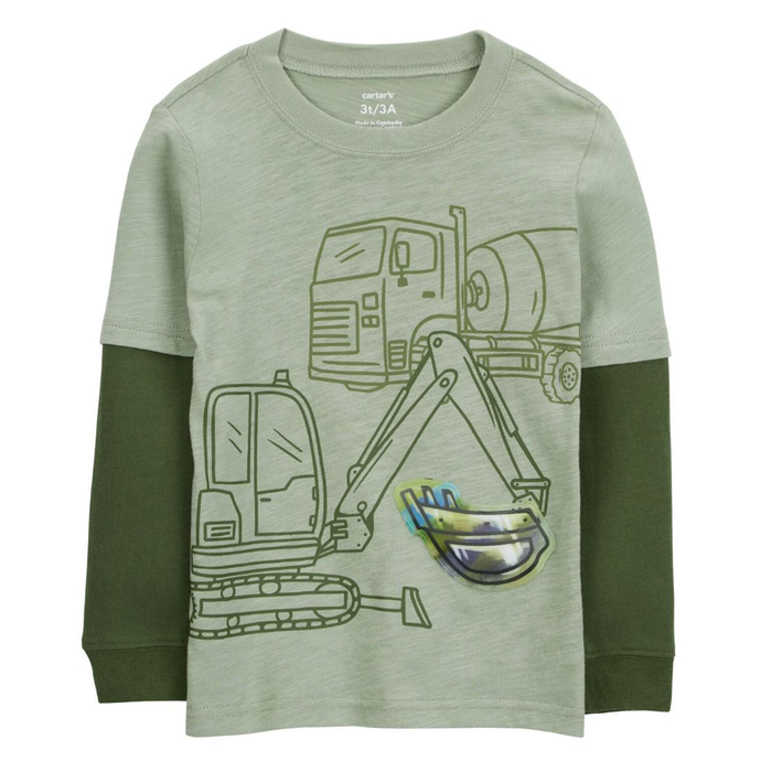 Toddler Boys' Construction Foil Long-Sleeve Tee 2S037810