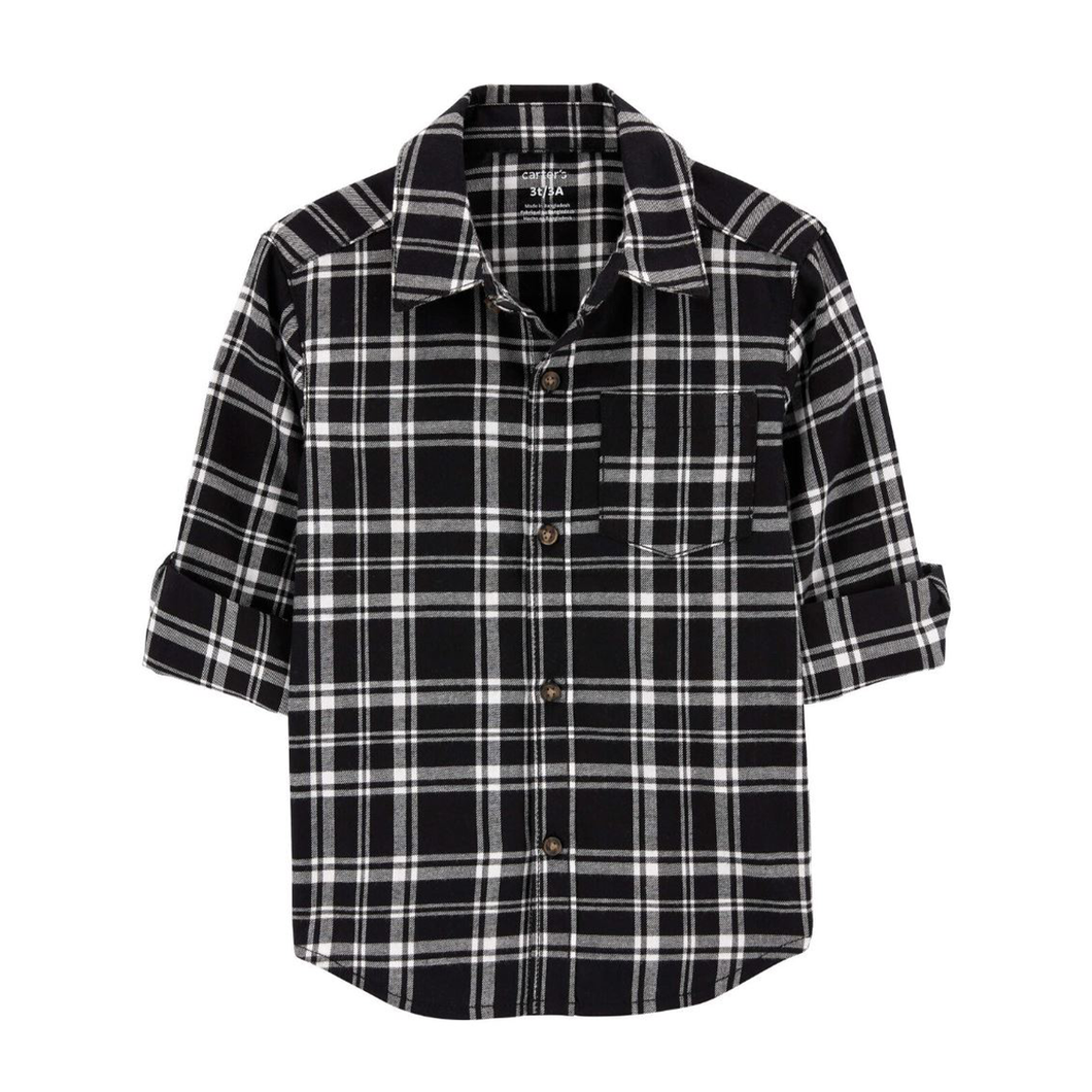 Toddler Boys' Plaid Twill Button-Down Shirt 2R615510