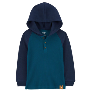 Toddler Boys' Thermal Hooded Henley Tee 2S012510