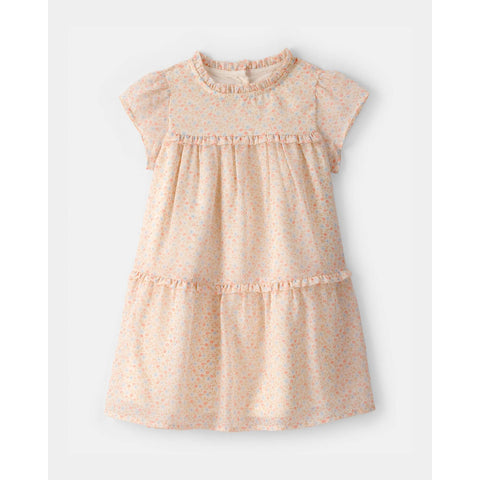 Toddler Girl Floral Tiered Chiffon Dress - Pink