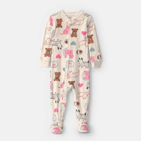 Toddler Girl's 2-Way Zip DreamPlush Snug Fit Footed Pajama 2W294510