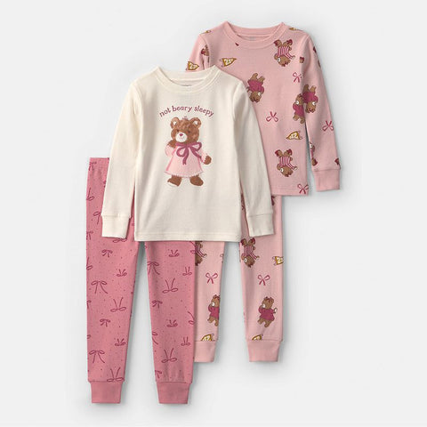Toddler Girl's 4-Piece Pajama Top & Pajama Bottoms Set 2W132810