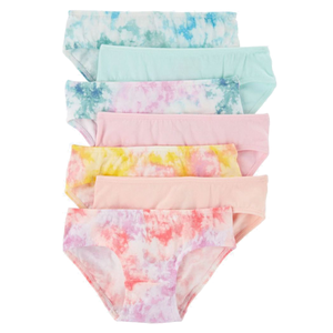 Girls' 7-Pack Tie-Dye Hipster Stretch Cotton Undies 2R168410