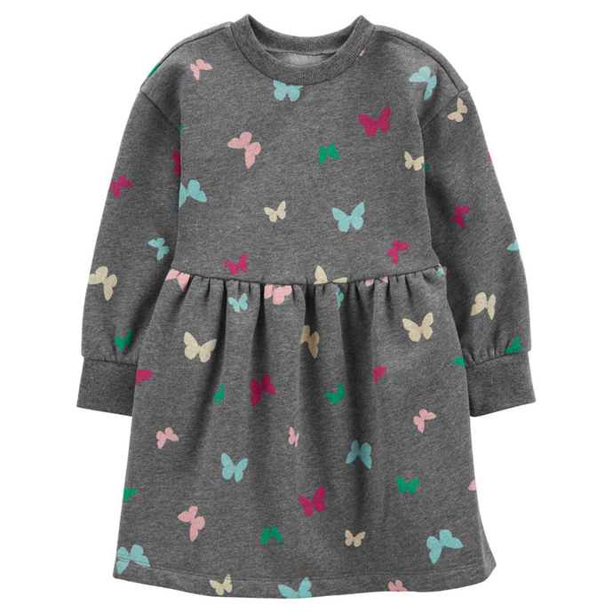 Toddler Girls' Butterfly Long-Sleeve Fleece Dress 2R967810