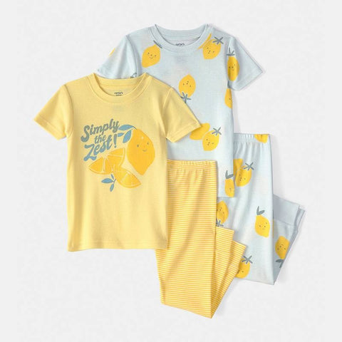 Toddler Girls' Lemonade 4-piece Pajama Set 1U595910