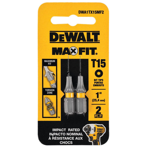 Torx #15 X 1 in. L Screwdriver Bit Set Steel 2 Pk