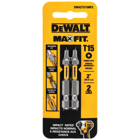 Torx #15 X 2 in. L Screwdriver Bit Set Steel 2 Pk