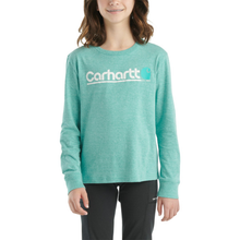 Turquoise Girls' Long-Sleeve Logo Snow Heather T-Shirt CA7070