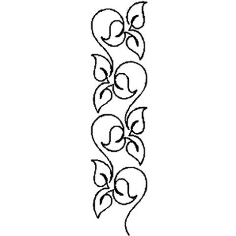 3" Loose Leaf Border Quilting Stencil UEW509