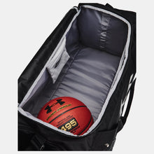 Basketball inside Black Under Armour Undeniable 5.0 Duffle Bag