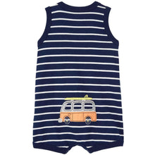 Baby Boys' Striped Car Cotton Romper 1R030210 Back