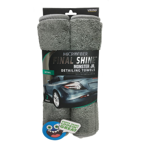 2-Pack Gray Microfiber Monster Jr. Detailing Towels