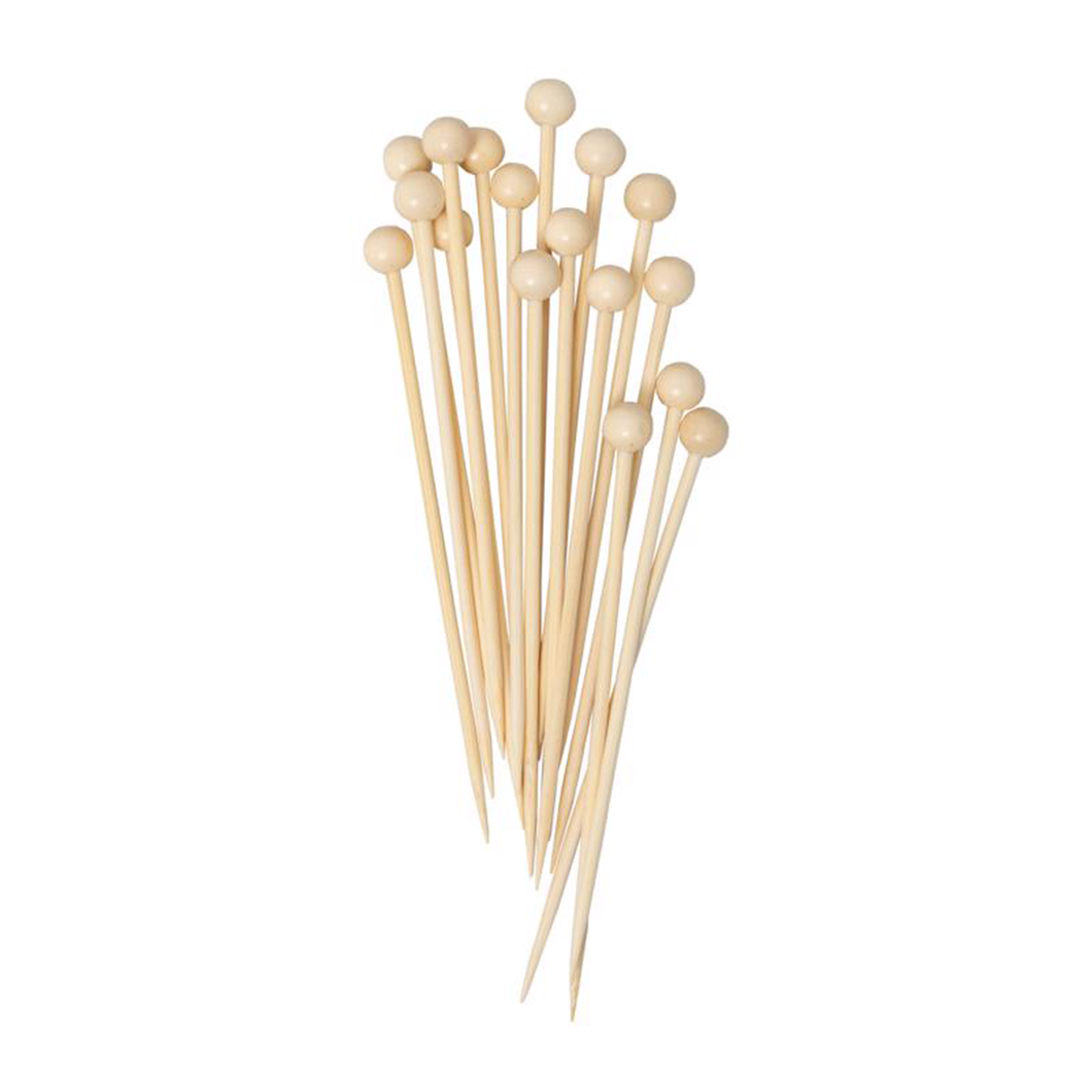 Viovia Beige Bamboo Ball Appetizer Pick VIO-1067 A