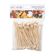 Viovia Beige Bamboo Ball Appetizer Pick VIO-1067 B