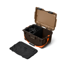 Yeti LoadOut GoBox 30 gear case in Wetlands Brown showing Pack Attic bag